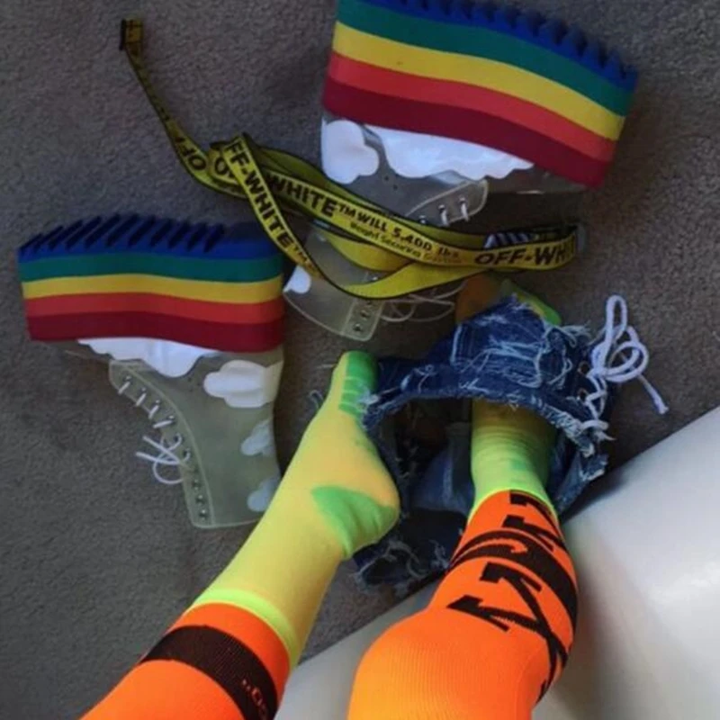 Rainbow Platform Woman Shoes (3)