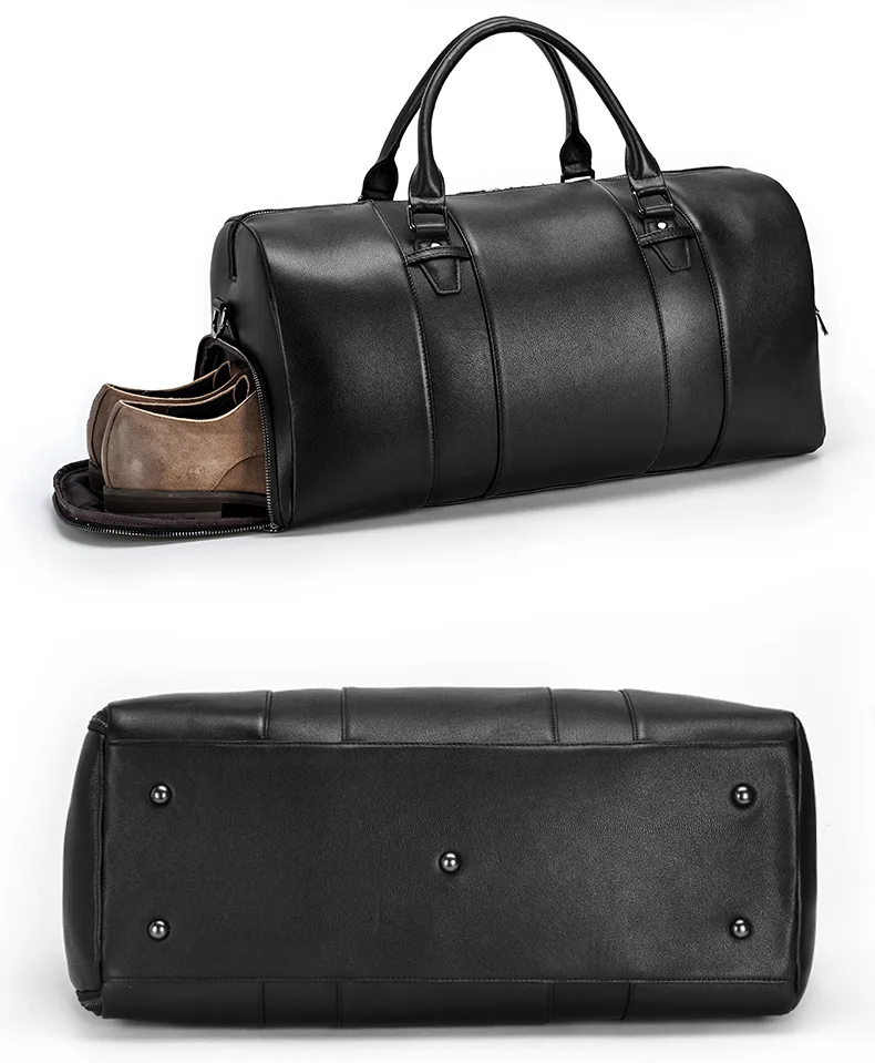 Woosir Modern Man Reisetasche Leder Schwarz