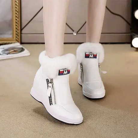 

Rabbit Fur Elevator WOMEN'S Shoes 2019 Spring And Autumn White Shoes Webbing Athletic Shoes Women's Korean-style Casual Shoes Sl