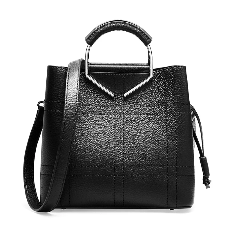 

Handbag women bucket lady genuine leather cowhide shoulder bag casual crossbody bag fashion classy new design 2019
