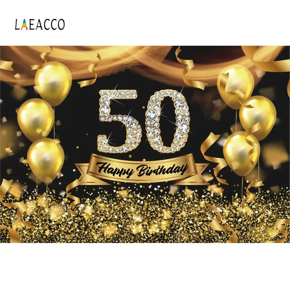 

Laeacco Happy Birthday Glitters Balloons Flags Party Flowers Backgrounds Photography Customize Backdrops Props For Photo Studio