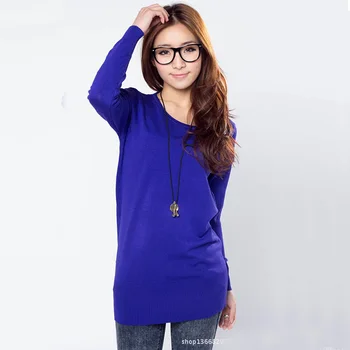 

women sweaters and pullovers 2020 autumn O neck full sleeve paragraph female Korean style loose long bottoming clothing 7488