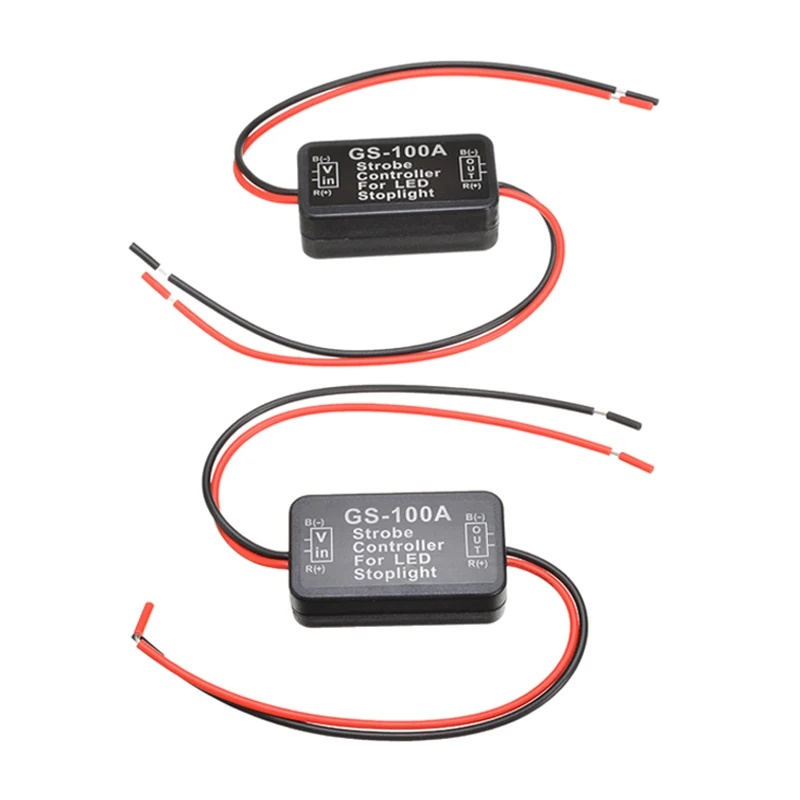 2Pcs Car Strobe Controller Brake Light Flasher Module Flashing Back Rear Brake Light LED Flash Tail Stop Accessories