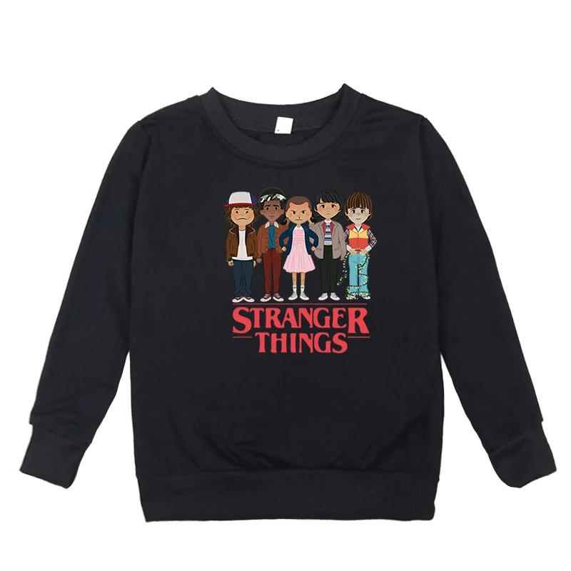 Модные футболки с принтом «странные вещи»; детская осенне-зимняя одежда с капюшоном; детские толстовки для маленьких мальчиков и девочек; длинный костюм с рукавами