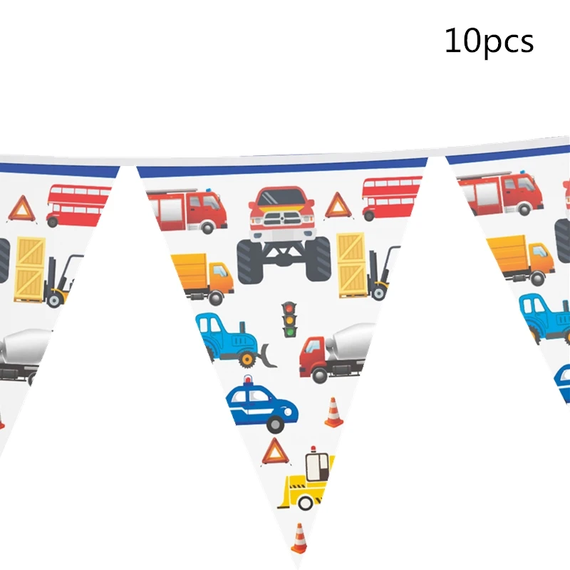 С рисунком из мультфильма «Тачки» вечерние одноразовая посуда тарелка Салфетка скатерть чашки строительная техника ко дню рождения украшения, товары для вечеринки - Цвет: 1set flag