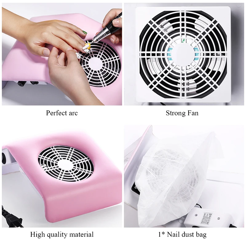 40/30 Вт пылесборник для ногтей с вентилятором, розовый, белый пылесборник для всасывания ногтей, электрическая дрель для ногтей, инструменты для очистки ногтей