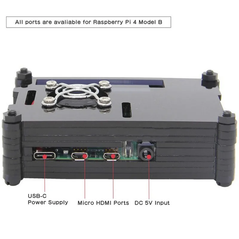 Для Raspberry Pi 4 Модель B чехол с охлаждающим вентилятором, акриловая крышка оболочка коробка для Raspberry Pi 4 компьютерная модель B только