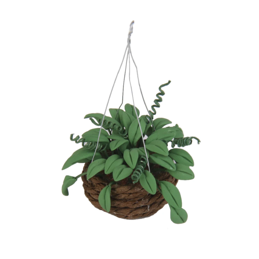 1/12 Scale Dollhouse Miniature Hanging Plant Garden Accessory