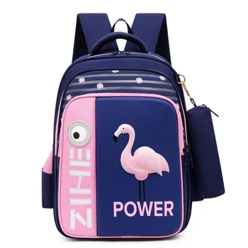 

2020 New 3D Flamingo Cartoon School Bags For Girls Boys Shark Backpack Children Orthopedic School Backpacks mochila escolar