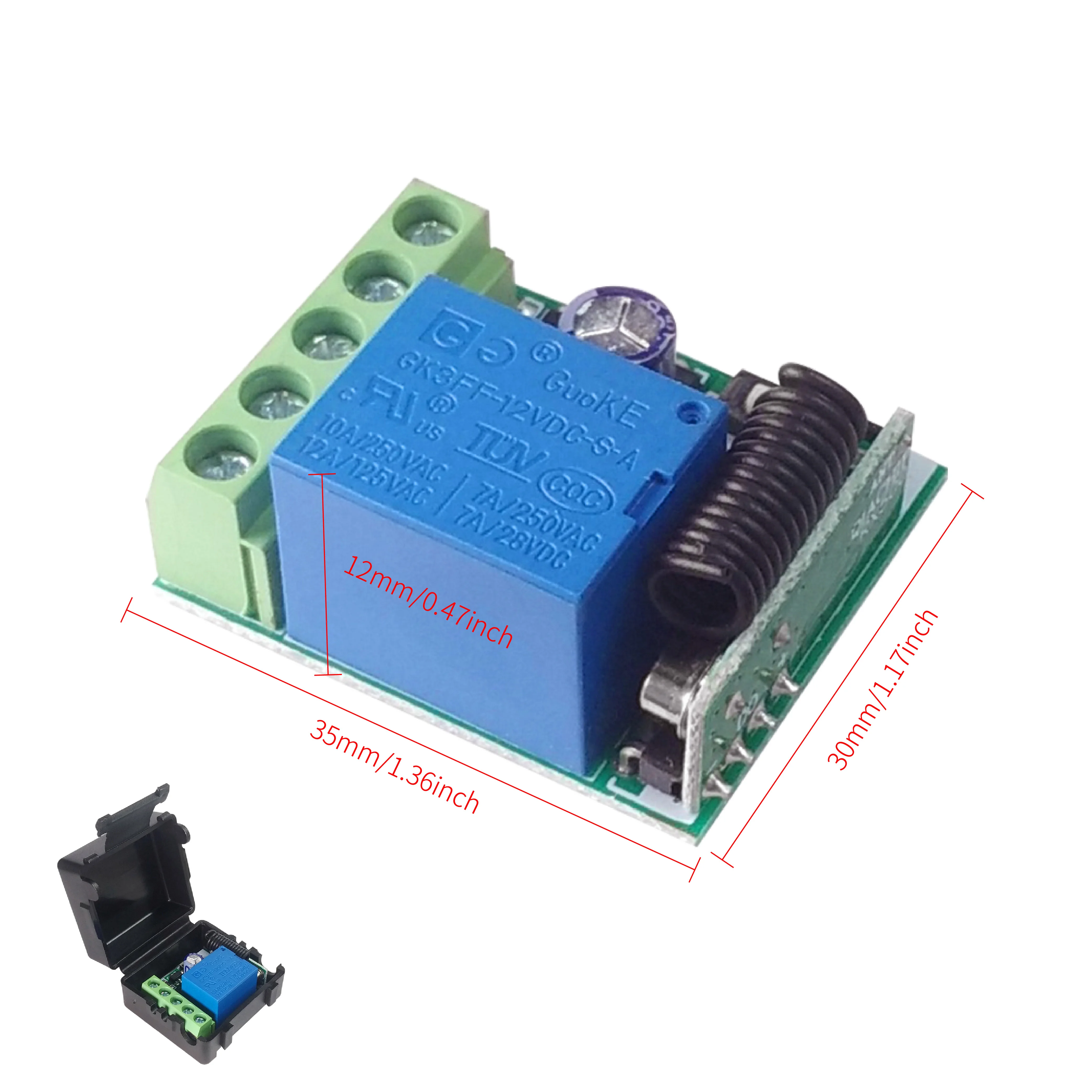 QIACHIP-433MHz     DC 12V 1CH RF  ű,      Ʈѷ
