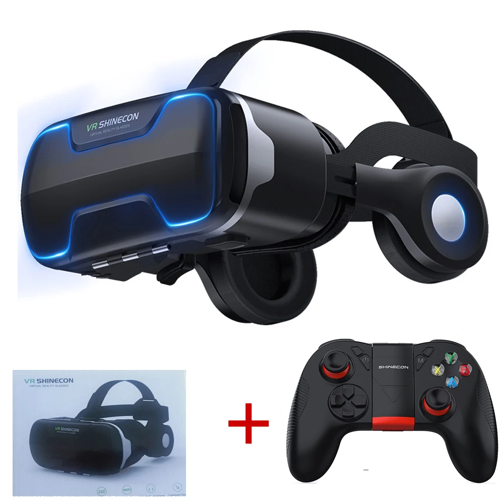 Bundle 6 G02ED VR shinecon 8,0 стандартная версия и версия гарнитуры Виртуальная реальность 3D VR очки гарнитура для шлема Опциональный Контроллер - Цвет: Bundle 6