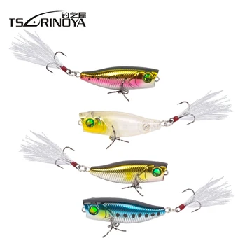 

TSURINOYA Mini Popper Lures 2Pcs/Lot 40mm 3g Hard Bait Top Water Bass Trout Culter Isca Artificial Para Pesca Fishing Tackle