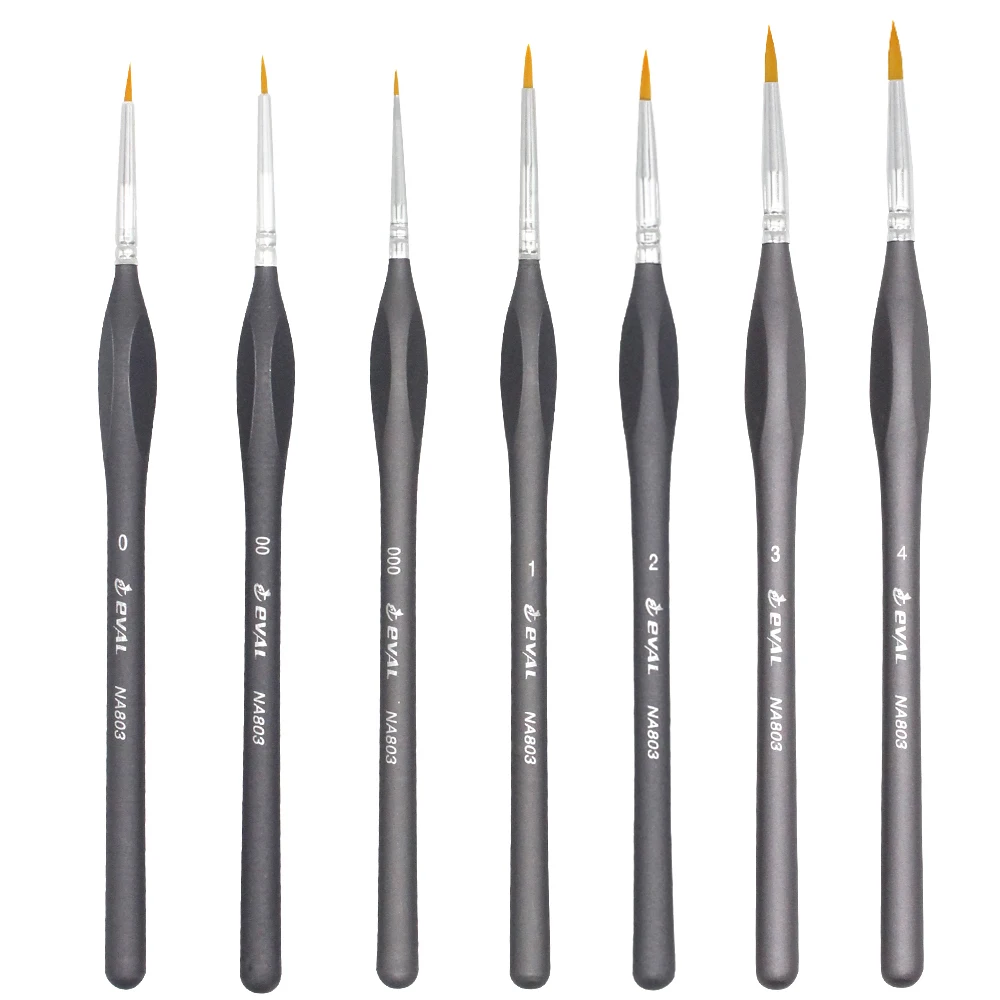 Juego de pinceles de pintura en miniatura, pinceles de pintura al óleo de acrílico, delineador de dibujo, lápiz pincel para pintar, suministros de arte, 7 Uds.