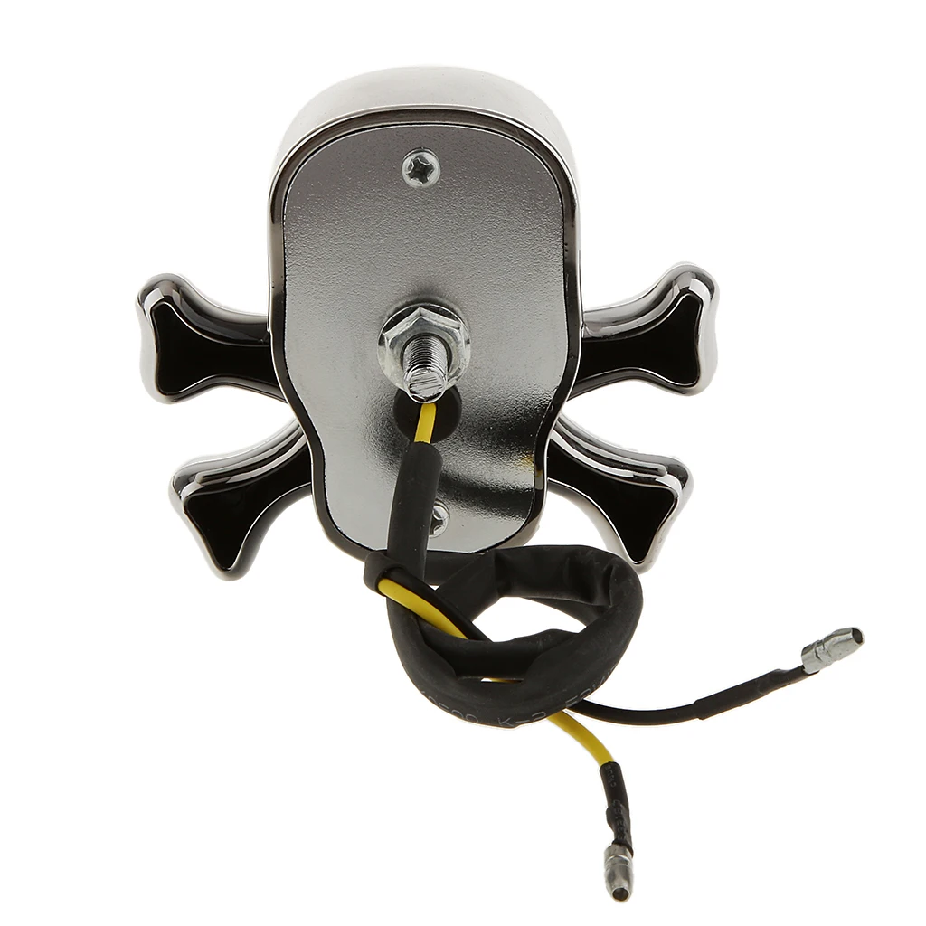 

2 Piece Motorcycle Skull Turn Indicator Light Lamp 4x Amber LED No Handle