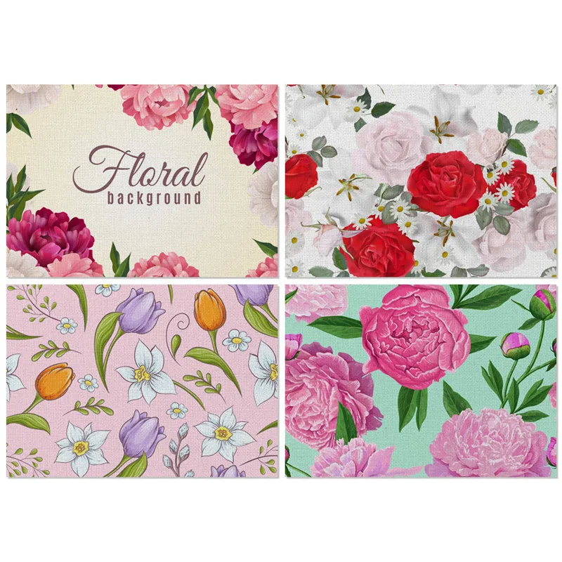 

TTLIFE Table Tea Placemat Place Mat Polyester Flowers Drink Coaster Party Decor Tableware Mat Kitchen Decoration Accessories