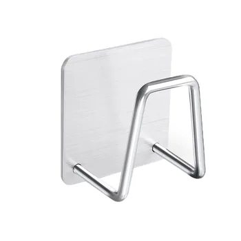 

Stainless Steel Kitchen Sponge Holder Brush Soap Dishwashing Liquid Drainer Sponge Drain Rack Powerful Self Adhesive family #15