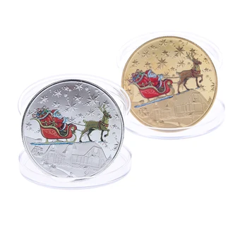 

1pcs Christmas Santa Claus Commemorative Coin Souvenir Collectible Art