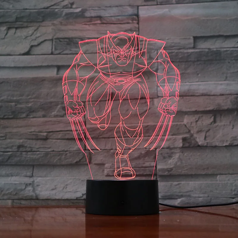 

Wolverine Lamp Avengers Endgame Party Decoration 3D Table Sleep Light Projection Nightlight Marvel Logan X man
