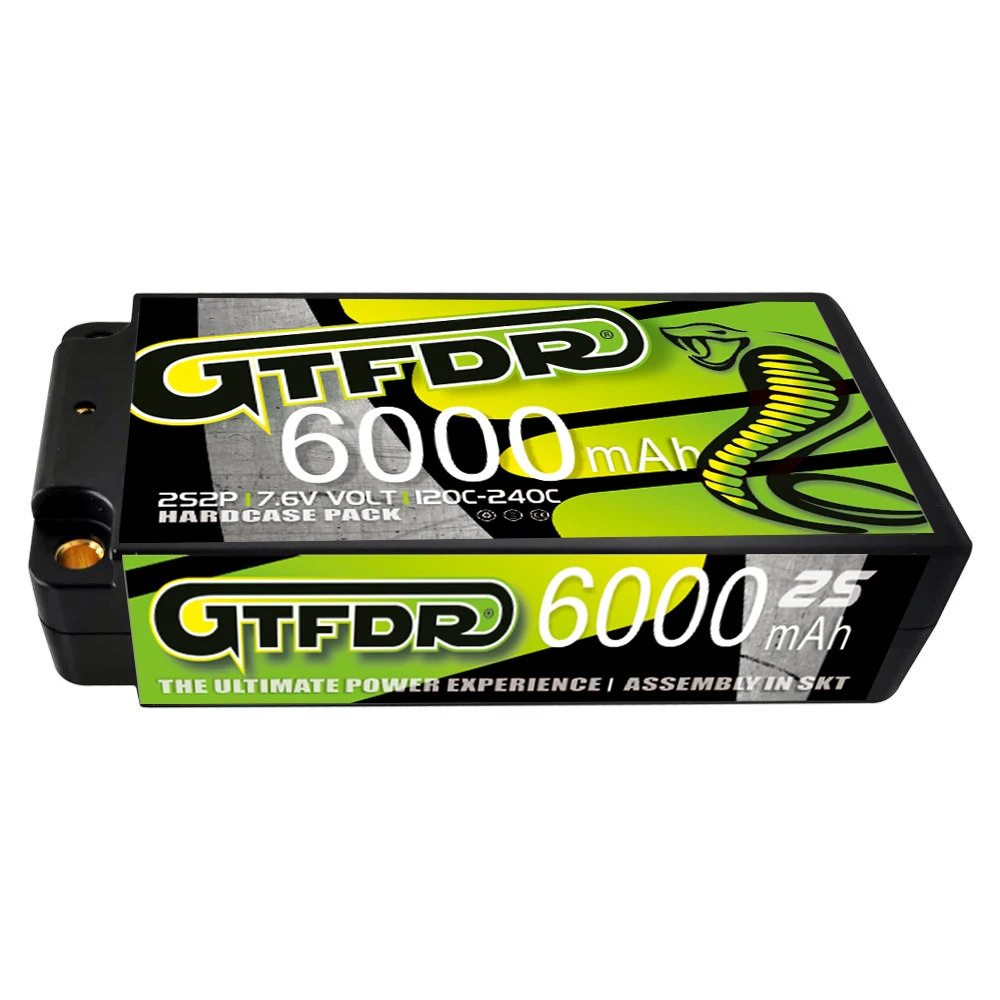 GTFDR Lipo Батарея 2S шорты HV 7 6 V 6000 мА/ч 120C 4 мм пуля конкурс короткий пакет для Rc 1/10