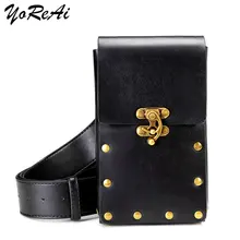 

YoReAi Fashion Retro Rivets Waist Pack Luxury Designer Fanny Pack Small Women Waist Bag Mobile Phone Pouch Punk Belt Bags Purse