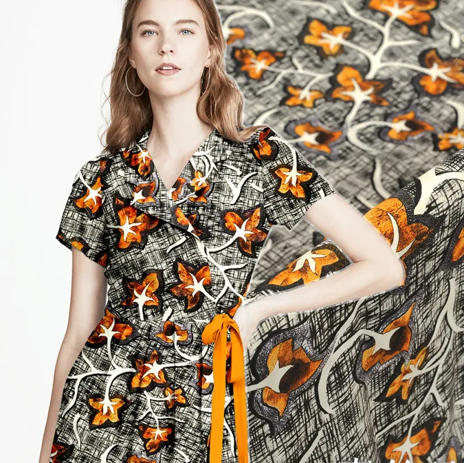 140 см широкая шелковая ткань с принтом метр 16 мм Креп Де Шин шелковая тканевая драпировка рубашка платье креп ткань оптом шелковая ткань