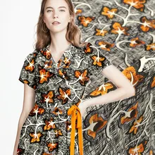 140 см широкая шелковая ткань с принтом метр 16 мм Креп Де Шин шелковая тканевая драпировка рубашка платье креп ткань оптом шелковая ткань