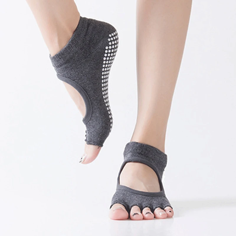 Профессиональные Нескользящие удобные дезодорирующие носки с открытым носком; спортивные носки с пятью пальцами