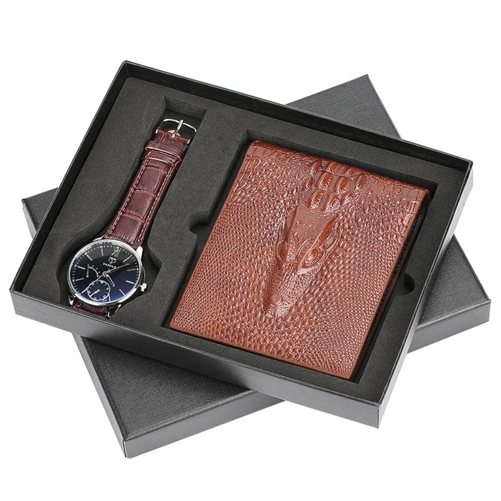 

Men Gift Set Exquisite Packaging Watch + Wallet Set Quality-Creative Packaged Combination
