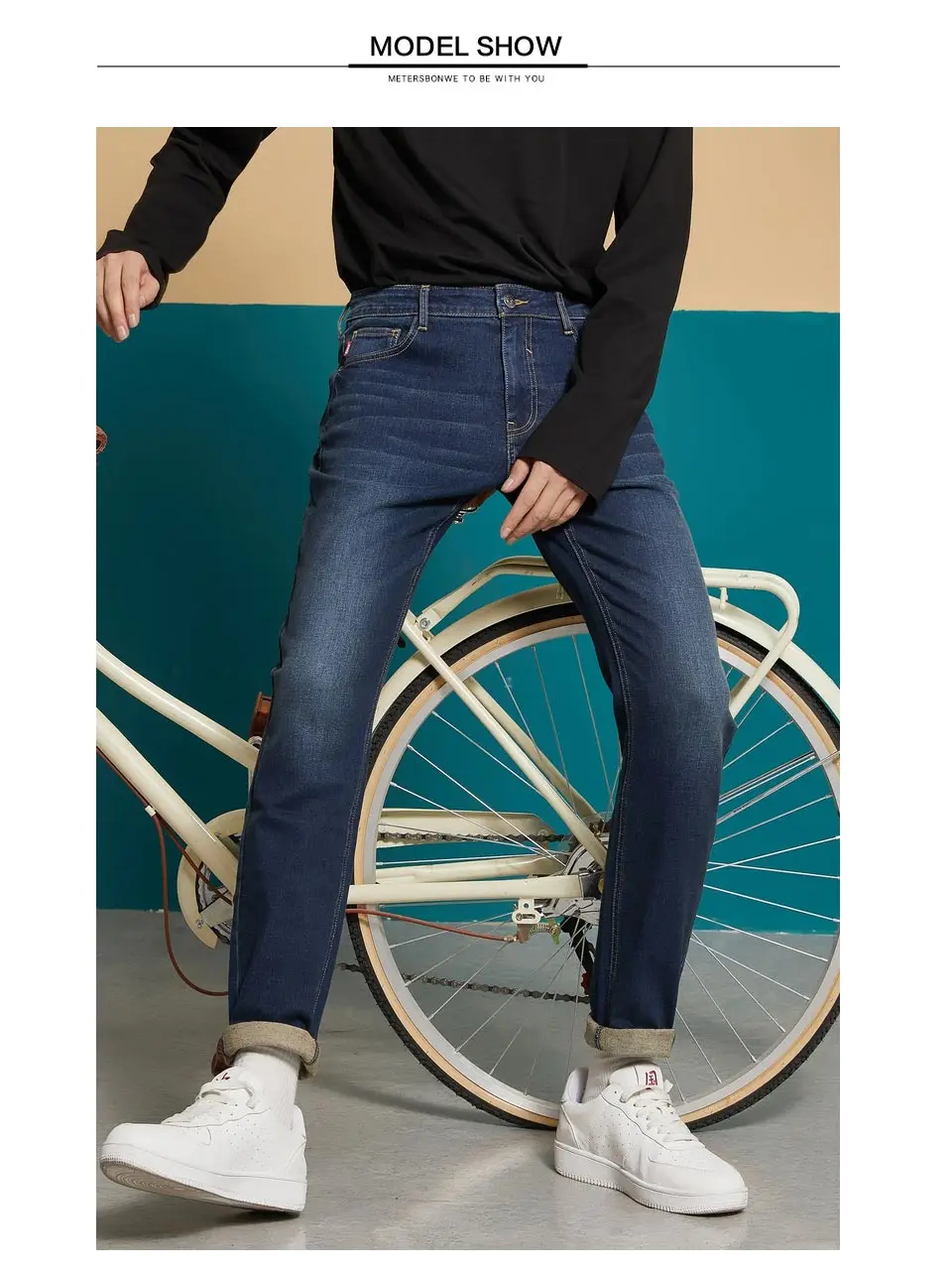 Metersbonwe, мужские джинсы, обтягивающие, уличная одежда, светильник, синие штаны, тонкие брюки, молодежные, новые, повседневные, трендовые, тонкие джинсы для мужчин, s