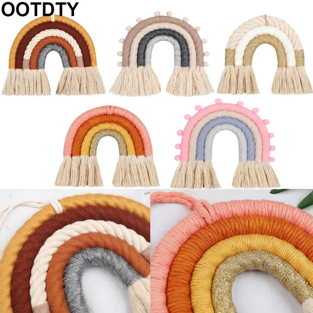 Woven Rainbow Tapestry Wall Hanging Nordic Ins Wall With Tassel Color Pendant Living Room Bedroom Wall Decoration Gift 1