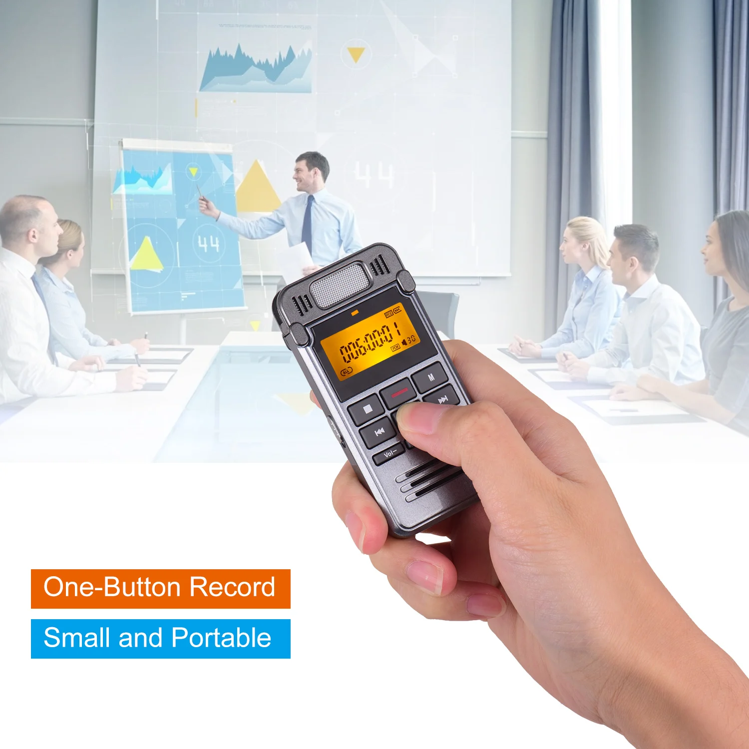 Цифровой диктофон музыкальный mp3 плеер с одной кнопкой запись Голосовая