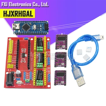 

3pcs DRV8825 driver expansion board +CNC shield V4 engraving machine 3D Printer For Arduino NANO V3. 0 with USB cable nano 3.0