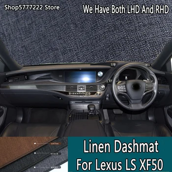 

car styling Linen noslip dash mat covers dashmat dashboard cover Accessories custom For LEXUS LS XF50 LS500H 2018 2019 2020