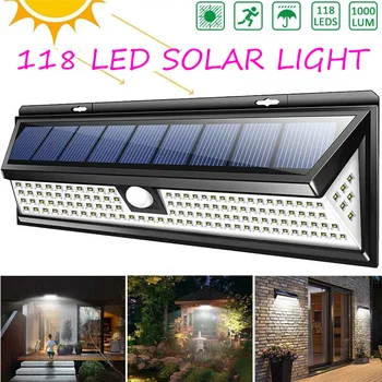 

Solar Wall Light 100/118 LED PIR Motion Sensor Street Light IP65 Waterproof Emergency Security Garden Outdoor Light Decoration