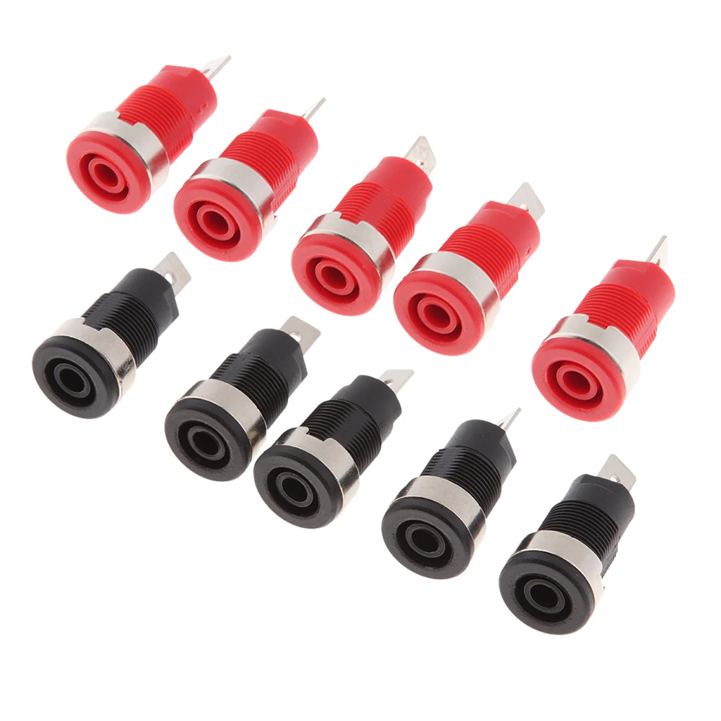 10 Packs 4mm Banana Plug Panel Socket Slot Binding Post Speaker Connectors 1000V/32A