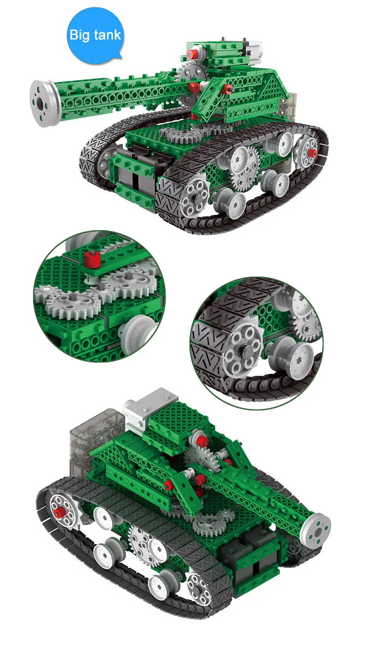 2019 Novelty  kids toys funny rc toy  bricks tank building block toys for kids educational