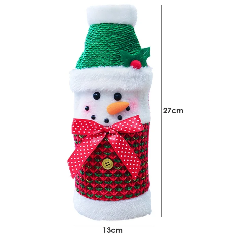 Christmas Decorations Santa Claus Wine Bottle Cover Snowman Gift Holders Xmas Navidad Decor New Year Dinner Party Table Decors - Цвет: E