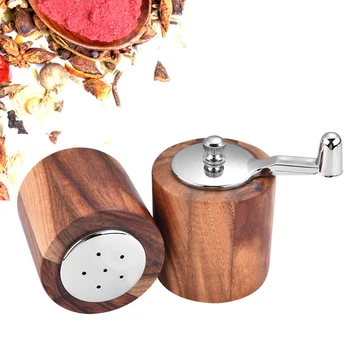 

Wooden Salt And Pepper Grinder,2Pcs Acacia Salt&Pepper Grinder And Shaker Set One Pepper Mill And One Salt Shaker Cooking Tool