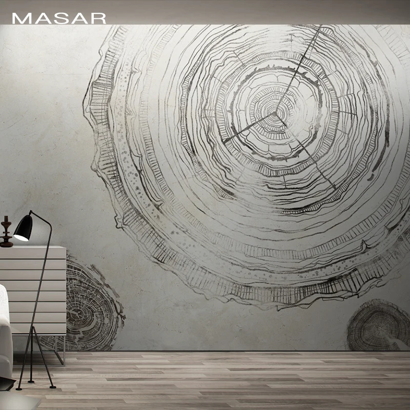 MASAR Оригинальное искусство имитация ручной росписью Часы настенные офисные бизнес фон Настенные обои водонепроницаемое время