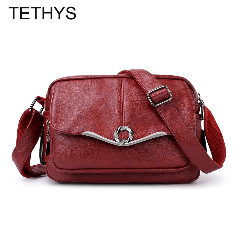 

TETHYS 2019 Designer Bags Famous Brand Women Bags Luxury Ladies High Quality Shoulder Bag Women Leather Cross Body Bag Sac a Dos