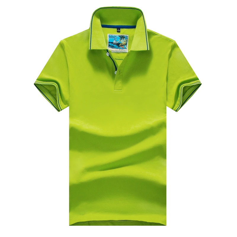 Изготовленным на заказ логосом вышитая рубашка поло короткий рукав Футболка-поло Лого-бесплатный дизайн логотипа - Цвет: Apple green