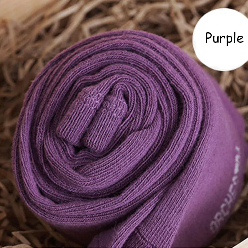 Purple Осенние Мягкие хлопковые колготки для маленьких девочек; колготки для новорожденных; одежда для маленьких девочек; зимние чулки для маленьких мальчиков; колготки для малышей - Цвет: Purple