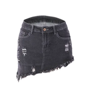 

Spring 2020 ladies hip slimming women hot four color wide waist and small leg denim Pure color bandage sexy On the streets