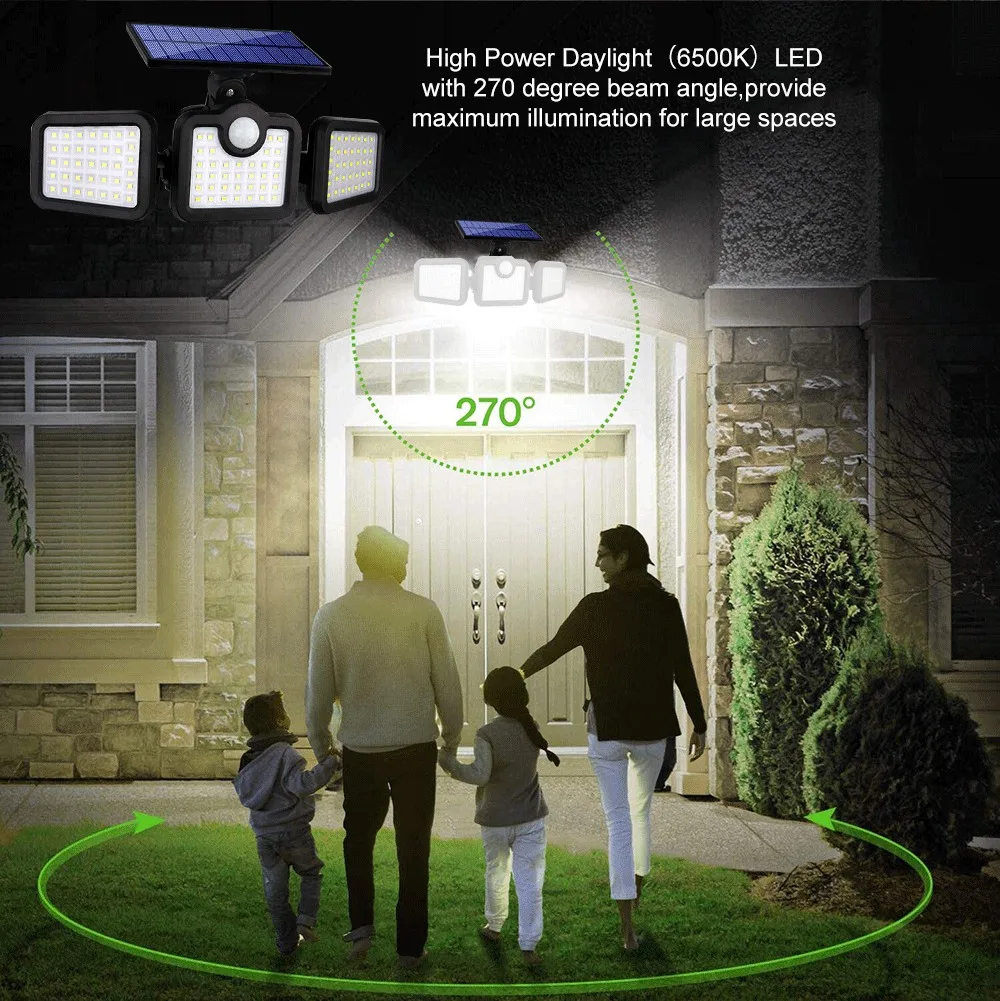 solar lights for sale 2022 RU NEW 108 LED Super Bright Solar Lights IP65 Waterproof Outdoor Indoor Solar Lamp With Adjustable Head Wide Lighting Angle solar lantern lights