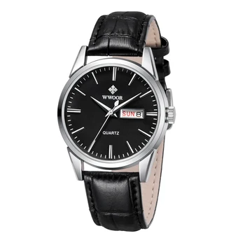 

WWOOR Top Brand Luxury Fashion Watch Unique Design Sport Quartz Men Watches Leather Strap Business Date Wrist Watch Montre Homme