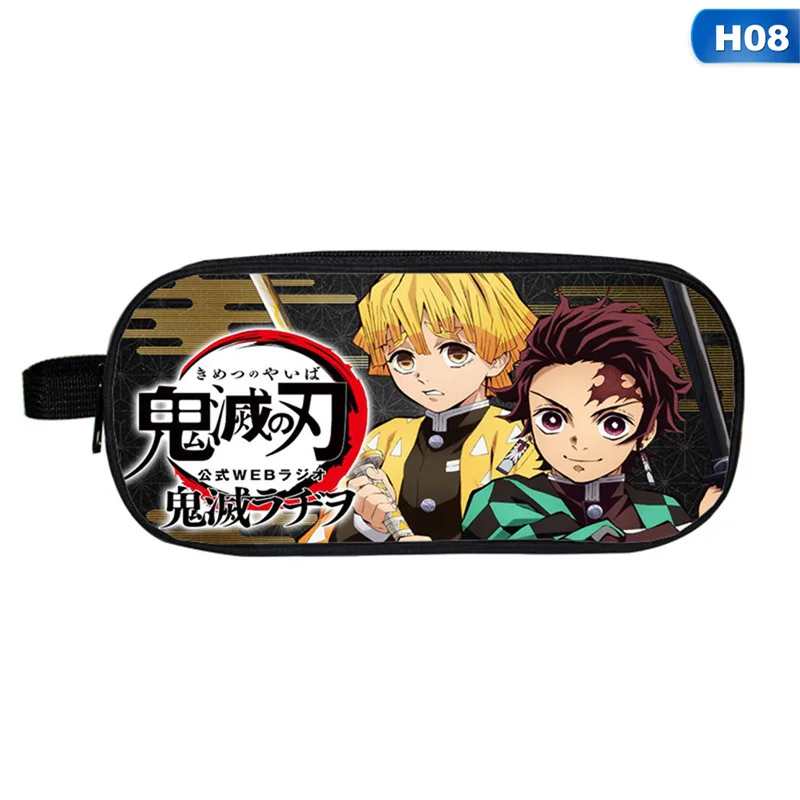 Demon Slayer: Kimetsu No Yaiba пенал для мальчиков и девочек-подростков, косметички, школьные принадлежности, канцелярские принадлежности, сумка для хранения, косметичка - Цвет: H08