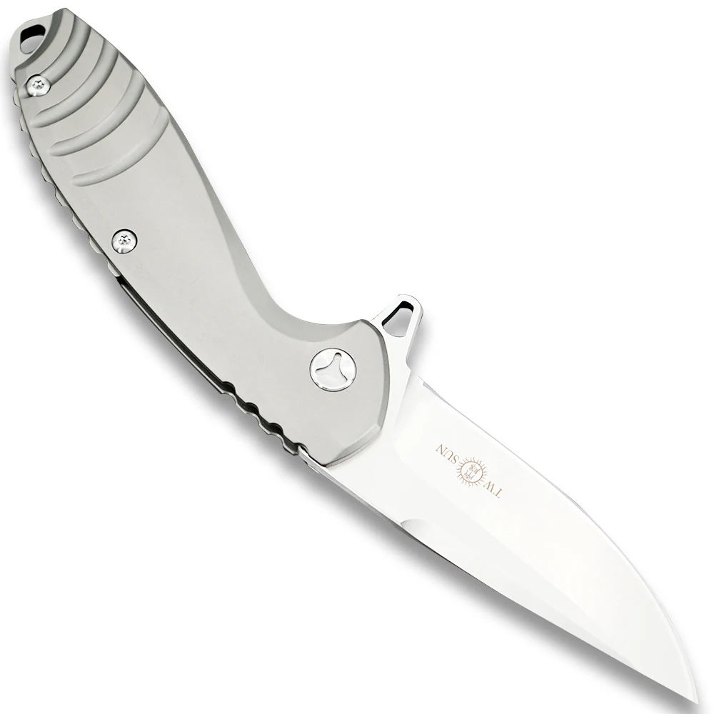 TWOSUN ножи d2 лезвие складной карманный нож тактический нож Кемпинг Охота выживания Открытый инструмент EDC TC4 Титан быстро открытый TS31