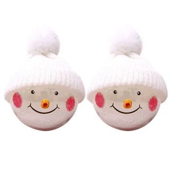 

2 Pcs Decorative Lightweight Poratble Durable Snowman Shape Decor Hanging Ornament Xmas Tree Haning Pendents for Home