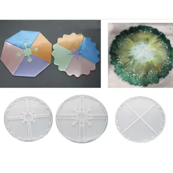 

3 Pcs/set DIY Irregular Coaster Crystal Epoxy Mould High Mirror UV Resin Molds
