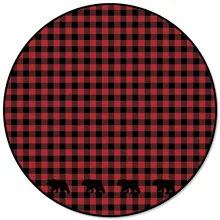 Красный, черный, плед, медведь, круглый ковер, ковры для декора гостиной, ковры для детской комнаты, коврики для спальни, современные коврики